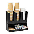 Mind Reader 6-Compartment 2-Tier Coffee Condiment And Cup Organizer, 11-1/2"H x 6-32/5"W x 13"D, Black 1 thumbnail image