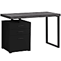 Monarch Specialties Melody 48"W Computer Desk, Black/Gray 1 thumbnail image