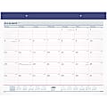 AT-A-GLANCE® 2-Color Academic Monthly Desk Pad Calendar, 21-3/4" x 17", July 2021 To June 2022, AYST2417