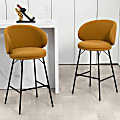 Glamour Home Baxter Fabric Barstools With Back, Brown/Black, Set Of 2 Barstools 1 thumbnail image
