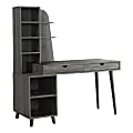 Monarch Specialties Junior 55-1/4" Computer Desk With Bookcase, Gray 1 thumbnail image
