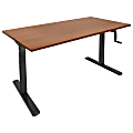Mount-It! Hand Crank 55"W Standing Desk, Black/Brown 1 thumbnail image