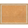 Amanti Art Rectangular Non-Magnetic Cork Bulletin Board, Natural, 31” x 23”, Eva Ombre Gold Narrow Plastic Frame