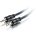 C2G 25ft Plenum-Rated 3.5mm Stereo Audio Cable with Low Profile Connectors - 25 ft Audio Cable - First End: 1 x Mini-phone Stereo Audio - Male - Second End: 1 x Mini-phone Stereo Audio - Male - Shielding - Black