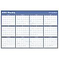 2024 AT-A-GLANCE® Vertical/Horizontal Reversible Erasable Yearly Wall Calendar, 36" x 24", Blue, January to December 2024, A1102 1 thumbnail image