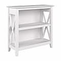 Bush® Furniture Key West Small 30"H 2-Shelf Bookcase, Pure White Oak, Standard Delivery 1 thumbnail image