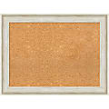 Amanti Art Non-Magnetic Cork Bulletin Board, 33" x 25", Natural, Regal Birch Cream Plastic Frame 1 thumbnail image