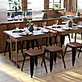 Flash Furniture Backless Table-Height Stools With Wooden Seats, Black, Set Of 4 Stools 1 thumbnail image