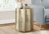 Monarch Specialties Frida Metal Accent Table, 22”H x 20"W x 20”D, Gold