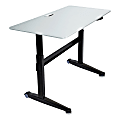 Iceberg Mobile Sit-Stand Desk, 59" x 29", Silver Gray