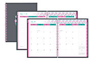 Office Depot® Brand Weekly/Monthly Academic Planner, 8-1/2" x 11", Peonies, July 2019 to June 2020