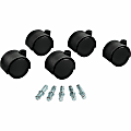 Master Caster Hard Floor Duet Casters, 2" Diameter, B/K Stems, Hard Wheels, Black 1 thumbnail image