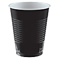 Amscan Go Brightly Plastic Cups, 18 Oz, Black, Pack Of 16 Cups