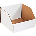 Office Depot® Brand Standard-Duty Open-Top Bin Storage Boxes, Small Size, 4 1/2" x 8" x 9", Oyster White, Case Of 50