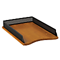 Rolodex Cherry Base Mesh Front-load Legal Tray - 1 Tier(s) - Cherry, Black Base - Metal, Wood - 1Each 1 thumbnail image