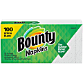 Bounty Quilted 1-Ply Napkins, 12.1" x 12", White, Pack Of 100 Napkins