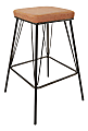 Ave Six Mayson 26"H Polyester Counter Stools, Sand/Gunmetal, Set Of 2 Stools