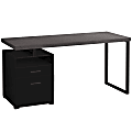 Monarch Specialties Mark 60"W Computer Desk, Black/Gray 1 thumbnail image