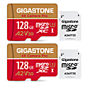 Dane-Elec Gigastone 4K Class10 U3 A2 V30 Camera Pro MicroSDXC Cards, 128GB, Pack Of 2 Cards 1 thumbnail image