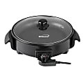 Brentwood 12" Round Non-Stick Electric Skillet With Vented Glass Lid, 6-1/2"H x 12-1/2"W x 15-1/4"D, Black