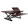 Loctek P-Series Sit-Stand Riser With Drop-Down Keyboard Tray, Mahogany