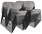 Regency Zeng Polyurethane Armless Stacking Chairs, Black/Gray, Pack Of 50 Chairs