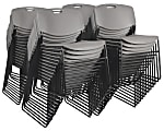 Regency Zeng Polyurethane Armless Stacking Chairs, Black/Gray, Pack Of 50 Chairs 1 thumbnail image