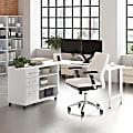 Bush Business Furniture Hustle 72"W Computer Desk and Storage Cabinet with Drawers and Shelves, White, Standard Delivery Service, HUS008WH 1 thumbnail image