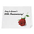 Custom Full-Color Folded Note Card Invitation, Printed 2 Sides, White Linen, 5-1/2" x 4-1/4", Box Of 10