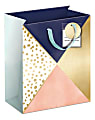 Lady Jayne Gift Bag With Tissue Paper And Hang Tag, Smalll, Navy And Coral Color Block 1 thumbnail image