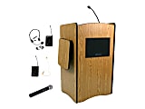 AmpliVox Multimedia Smart Computer Wireless Lectern, Mahogany