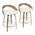 LumiSource Grotto Mid-Century Modern Counter Stools, Zebra/White, Set Of 2 Stools 1 thumbnail image