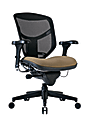 WorkPro® Quantum 9000 Series Ergonomic Mesh/Premium Fabric Mid-Back Chair, Black/Beige, BIFMA Compliant 1 thumbnail image