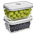 Zwilling Fresh & Save Glass Vacuum Food Storage Containers, 8"H x 4"W x 5"D, Clear/White, Set Of 2 Containers 1 thumbnail image