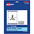 Avery® Permanent Labels With Sure Feed®, 94258-WMP25, Rectangle, 5" x 7", White, Pack Of 50 1 thumbnail image