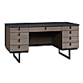 Sauder® International Lux 60"W Executive Computer Desk, Diamond Ash/Soft Black 1 thumbnail image