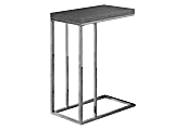 Monarch Specialties Zachary Accent Table, 25-1/4"H x 10-1/4"W x 18-1/4"D, Gray/Chrome 1 thumbnail image