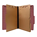 SJ Paper 2-Divider Classification Folders, Legal Size, 60% Recycled, Red, Box Of 15