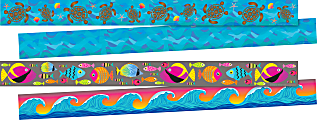 Barker Creek Double-Sided Borders, 3" x 35", Kai Ola, 12 Strips Per Pack, Set Of 2 Packs 1 thumbnail image