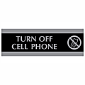 U.S. Stamp & Sign Century Series Sign, 3" x 9", "Turn Off Cell Phone", Black/Silver 1 thumbnail image