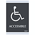 U.S. Stamp & Sign Century Series ADA Sign, 6" x 9", "Accessible", Black/Silver 1 thumbnail image
