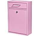 Mail Boss Locking Security Drop Box, 16-1/4"H x 11-1/4"W x 4-3/4"D, Pink