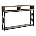 Monarch Specialties Paola Console Accent Table, 30-1/2"H x 47-1/4"W x 9"D, Taupe/Black