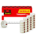 Scotch® Transparent Tape, 3/4 in. x 1000 in., 24 Tape Rolls, Clear, Back to School Supplies and College Essentials for Students and Teachers 1 thumbnail image