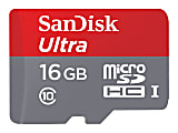 SanDisk Ultra - Flash memory card (microSDHC to SD adapter included) - 16 GB - Class 10 - microSDHC UHS-I