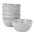 Modern Southern Home Capri 6-Piece Stoneware Embossed Cereal Bowl Set, 6”, Gray 1 thumbnail image