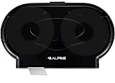 Alpine Double Jumbo Toilet Tissue Dispenser, 11-7/8”H x 20-5/16”W x 4-13/16”D, Black