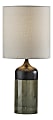 Adesso® Marina Tall Table Lamp, 22-3/4"H, Light Gray Shade/Black/Smoked Glass Base 1 thumbnail image
