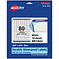 Avery® Waterproof Permanent Labels With Sure Feed®, 94610-WMF10, Star, 3/4" x 3/4", White, Pack Of 800