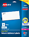 Avery® Easy Peel® Return Address Labels With Sure Feed® Technology, 5195,  Rectangle, 2/3